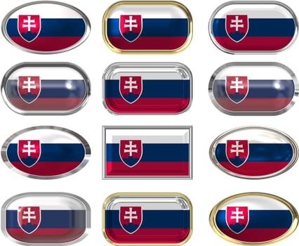 twelve Great buttons of the Flag of Slovakia