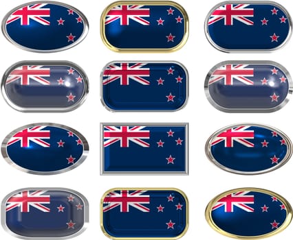 twelve Great buttons of the Flag of New Zealand