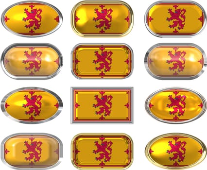 twelve Great buttons of the Flag of Scotland