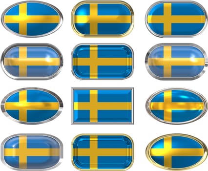 twelve Great buttons of the Flag of Sweden
