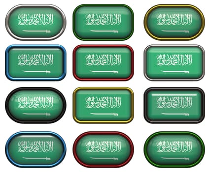 twelve Great buttons of the Flag of Saudia Arabia