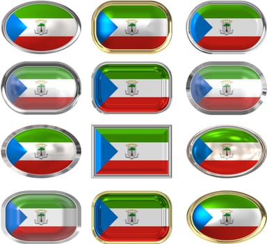 twelve buttons of the  Flag of Equatorial Guinea