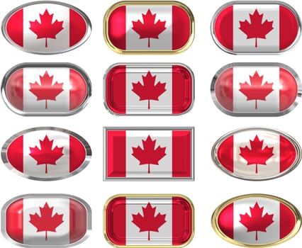 twelve buttons of the the Flag of canada