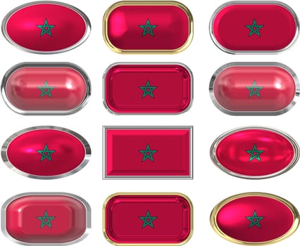 twelve Great buttons of the Flag of Morocco
