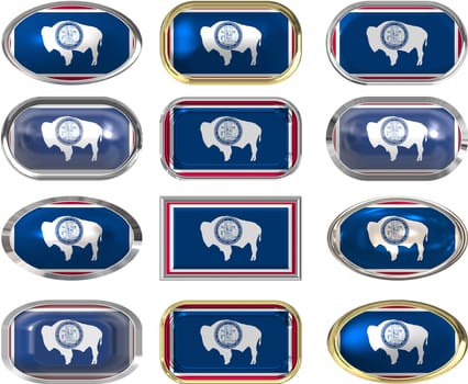 twelve Great buttons of the Flag of Wyoming