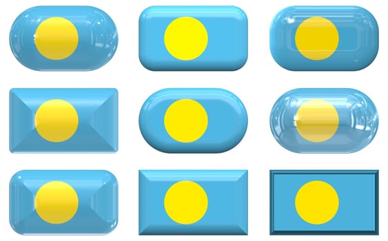 nine glass buttons of the  Flag of Palua