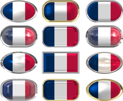 twelve buttons of the Flag of France