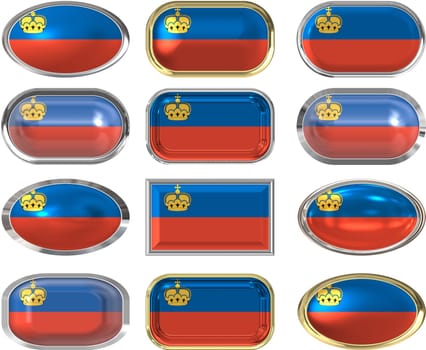 twelve Great buttons of the Flag of liechtenstein