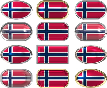 twelve Great buttons of the Flag of Norway