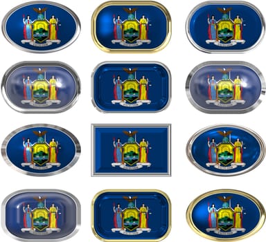 twelve Great buttons of the Flag of New York