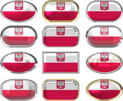 twelve Great buttons of the Flag of Poland