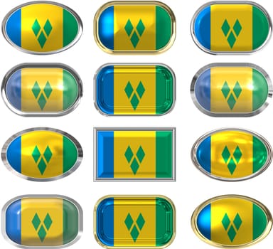twelve buttons of the Flag of Saint Vincent and the Grenadines