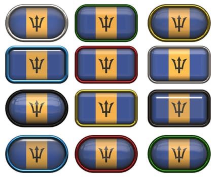 twelve buttons of the Flag of Barbados