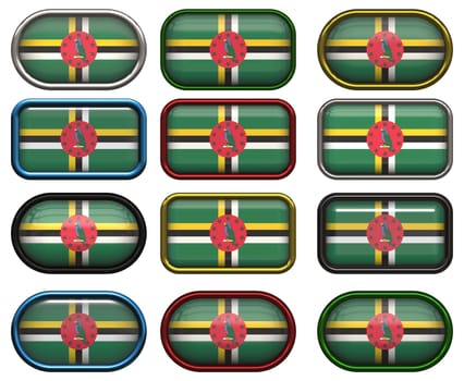 twelve buttons of the  Flag of Dominica