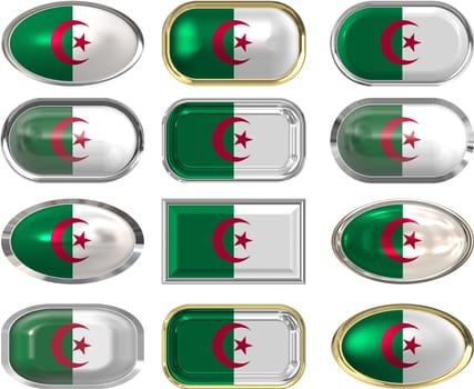 twelve buttons of the  Flag of algeria