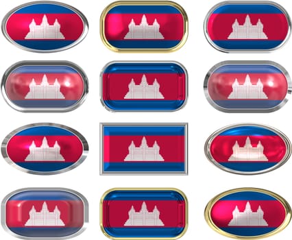 twelve buttons of the  Flag of Cambodia