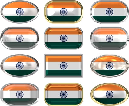 twelve Great buttons of the Flag of India