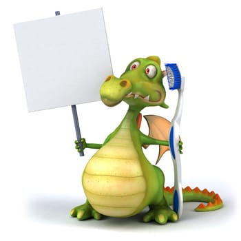 Dragon and toothbrush