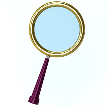 3d illustration of a magnifying lens isolated on white