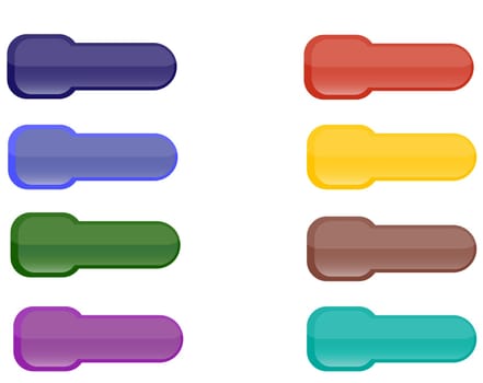 Collection of brightly colored, glossy web  elements