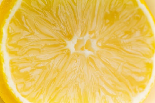Detail of a fresh lemon half