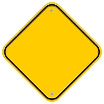 Blank yellow sign isolated on white
