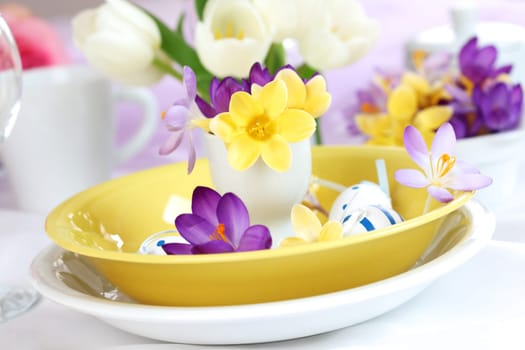 Easter detail with Easter eggs or spring motive