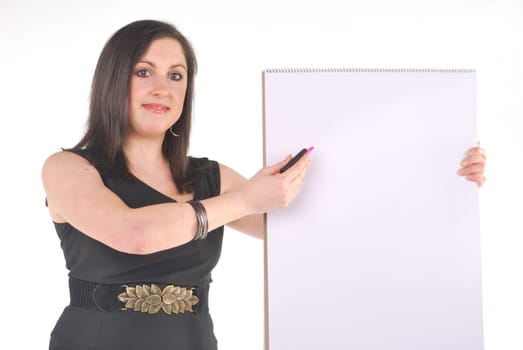 business woman with flip chart