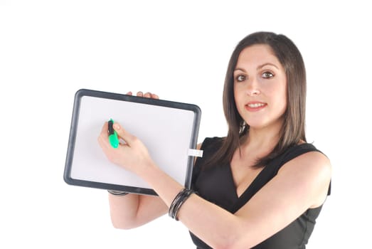 business woman with white board