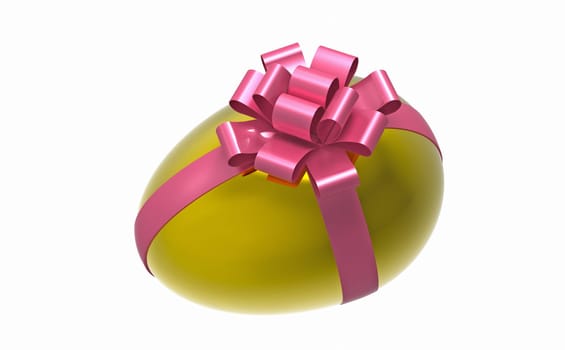 Chicken egg with decorations with reddish band