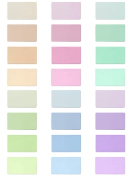 Colour fabric paint samples isolated over white