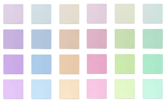 Colour fabric paint samples isolated over white