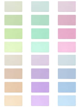 Colour fabric paint samples isolated over white