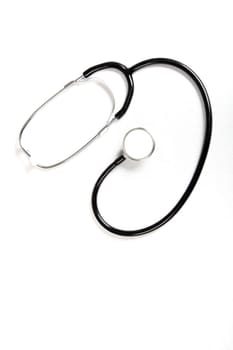 A stethoscope on a white background