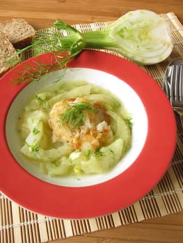 Fish on fennel vegetables