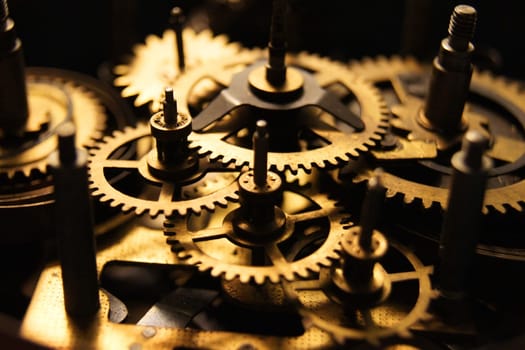 Golden gears from an old clock