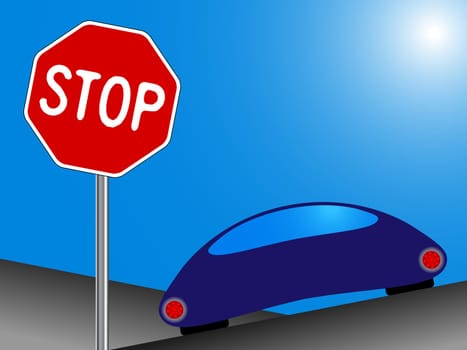 car and stop