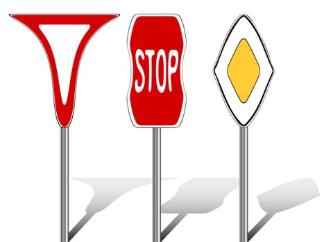 stylized traffic signs