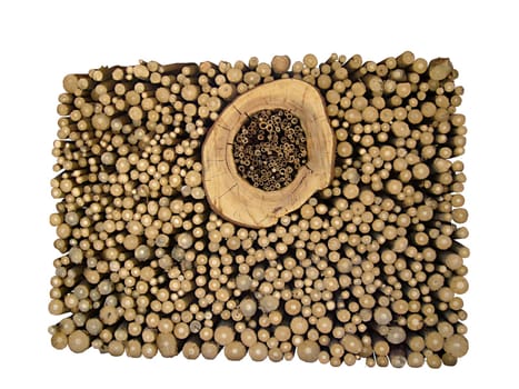 Stacked wood pile for insects