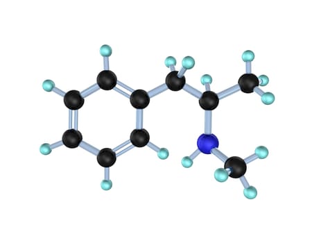3d illustration of the drug methamphetamine,isolated on white.