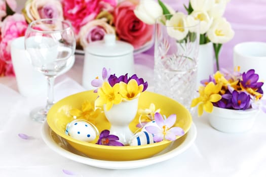 Easter detail with Easter eggs or spring motive