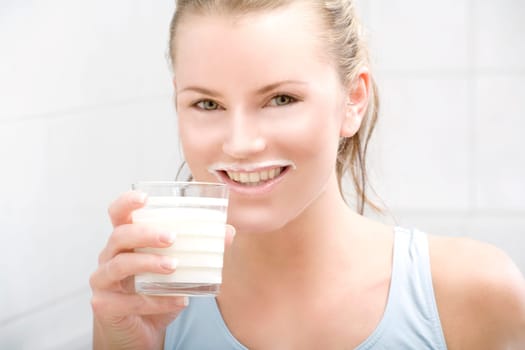 Woman drinking milk