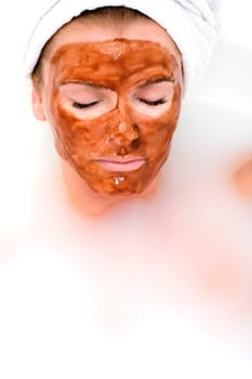 Woman with chocolate mask