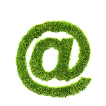 3d grass sign isolated on white background - arobas