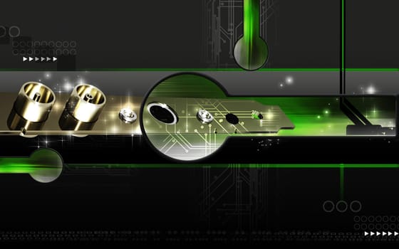 Digital illustration of video capture card in colour background