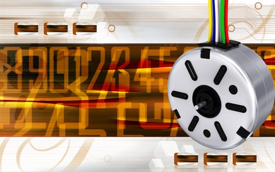 Digital illustration of electric stepper in colour background