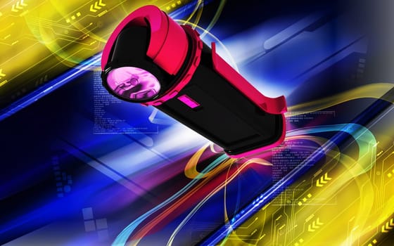 Digital illustration of light in colour background