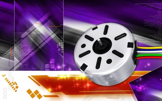 Digital illustration of electric stepper in colour background