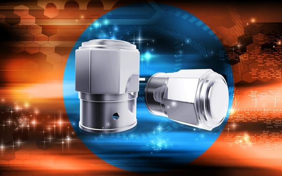 Digital illustration of Valve caps in colour background
