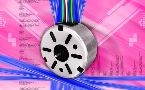 Digital illustration of electric stepper in colour background